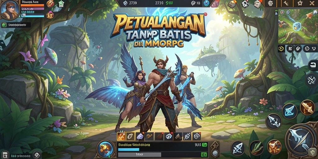 Screenshot gameplay 2739 menunjukkan pertempuran epik dalam dunia MMORPG.