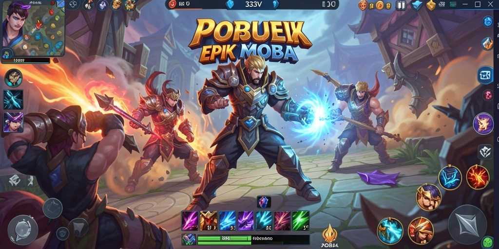 Gameplay seru dan dinamis di arena pertempuran MOBA.