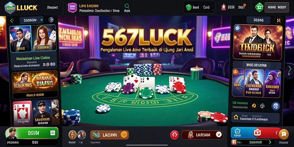 Tampilan screenshot 567LUCK yang menarik dengan gameplay Live Casino.