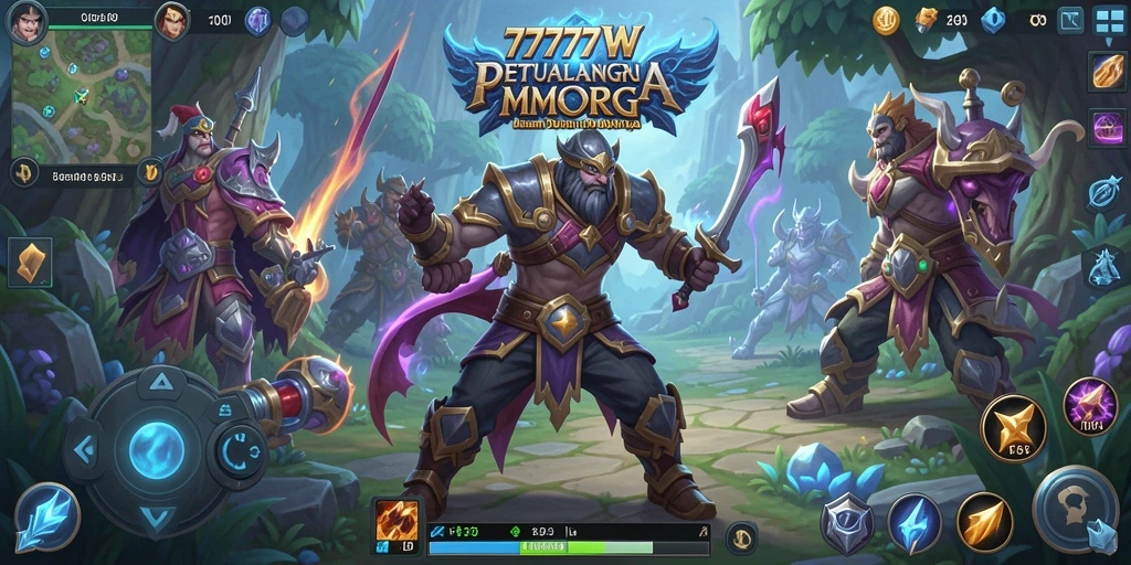 Tampilan gameplay seru dalam dunia MMORPG 7777W.