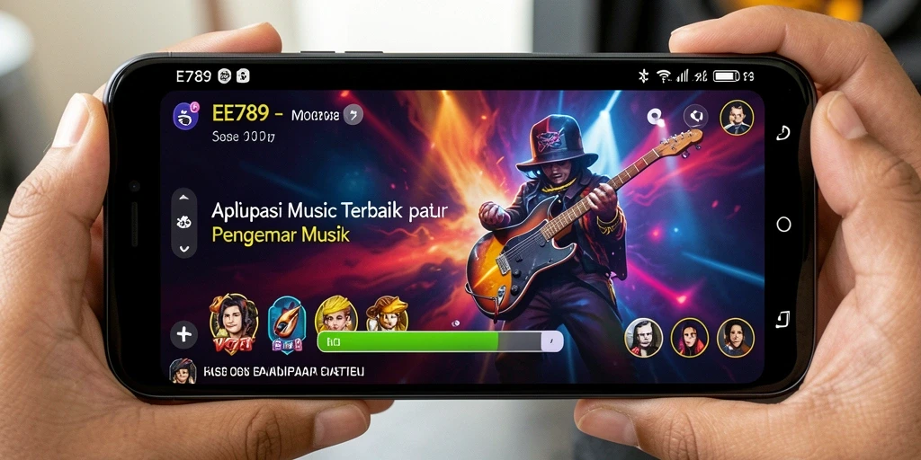 Tampilan menarik dari gameplay dan fitur aplikasi musik EE789.