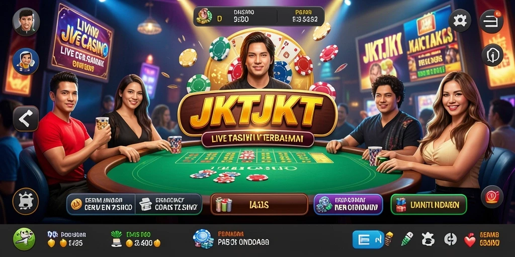 Tampilan gameplay Live Casino yang interaktif dan menarik di JKTJKT.