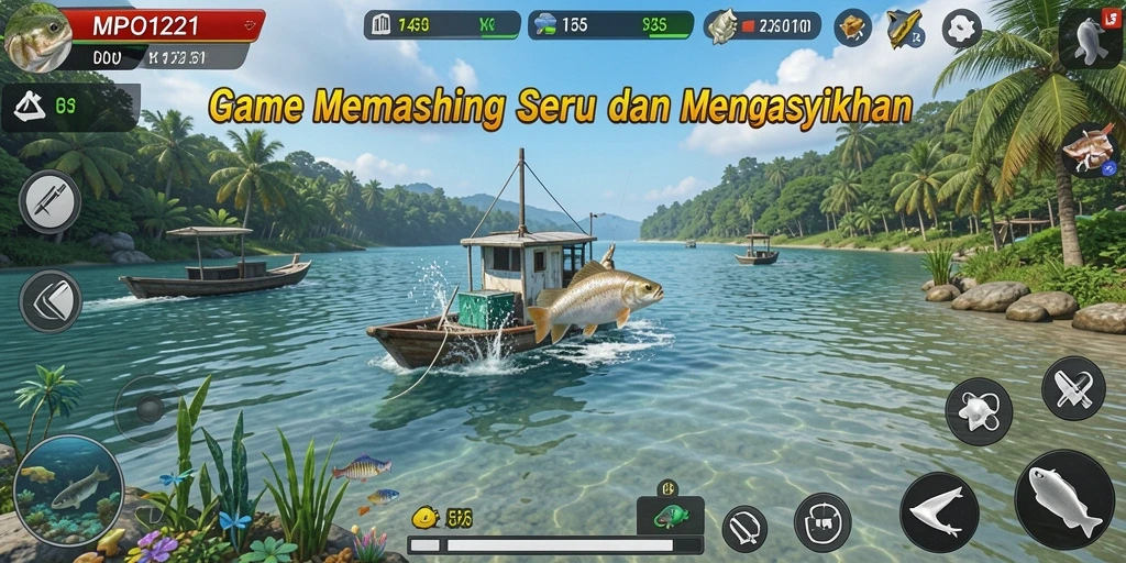 Tampilan gameplay seru MPO1221 dengan pengalaman memancing yang mendalam.