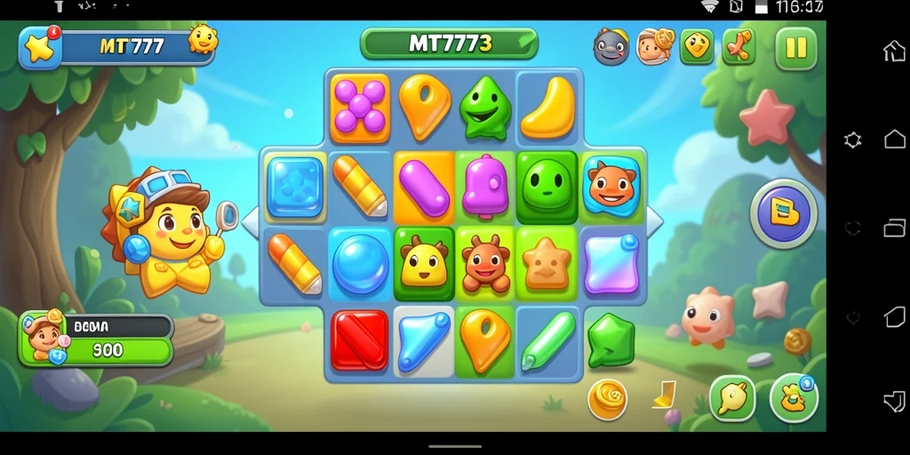 Tampilan gameplay MT777 yang menarik dalam genre Match-3.