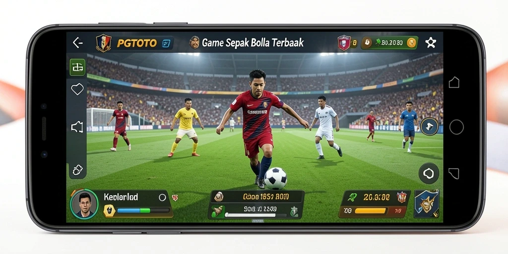 Tangkapan layar PGTOTO menunjukkan aksi pertandingan sepak bola yang intens.