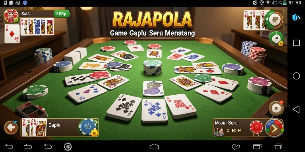 Tampilan gameplay Gaple yang seru dan berwarna-warni.