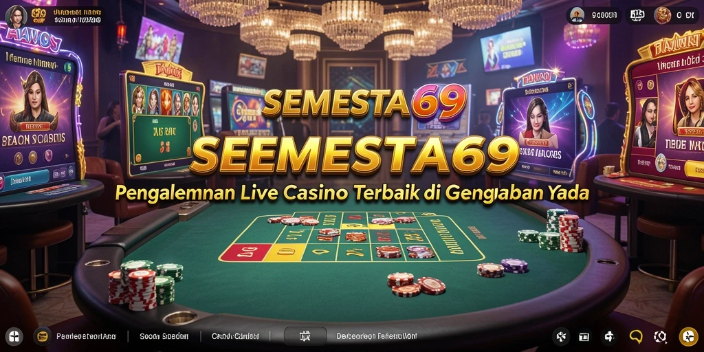 Screenshot SEMESTA69 menampilkan dealer langsung dalam permainan Live Casino.