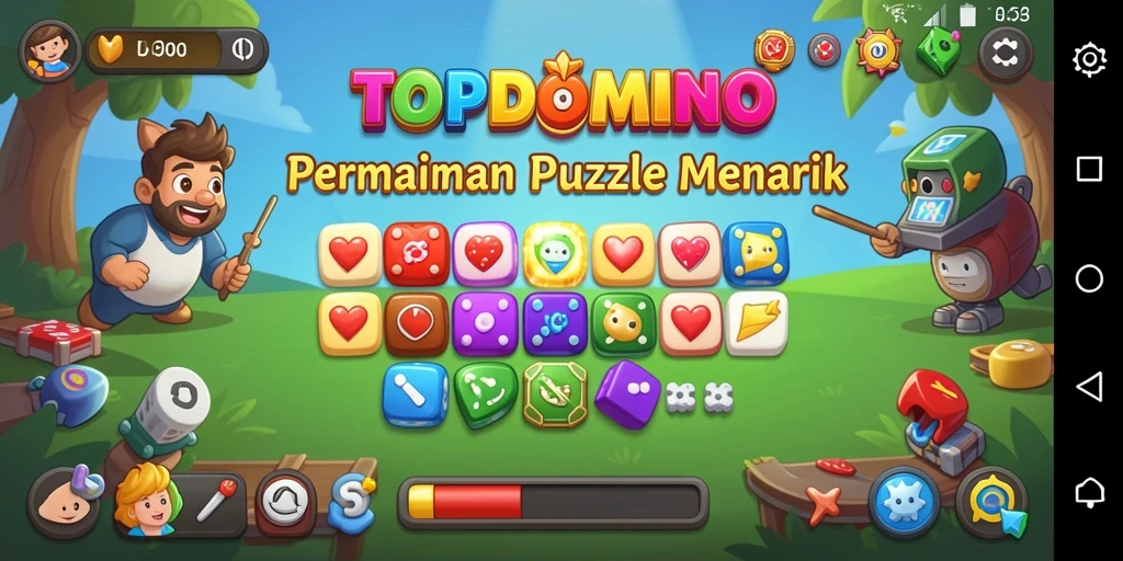 Screenshot gameplay <strong>TOPDOMINO</strong> yang menampilkan tantangan puzzle yang seru.